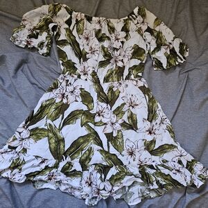 New Look Green and White Floral Dress